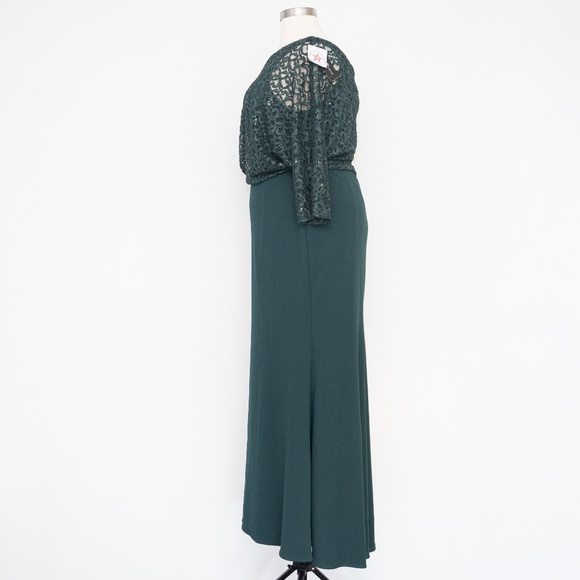 Betsy & Adam -  Lace-Top Asymmetric Long Dress - Picture 8 of 14